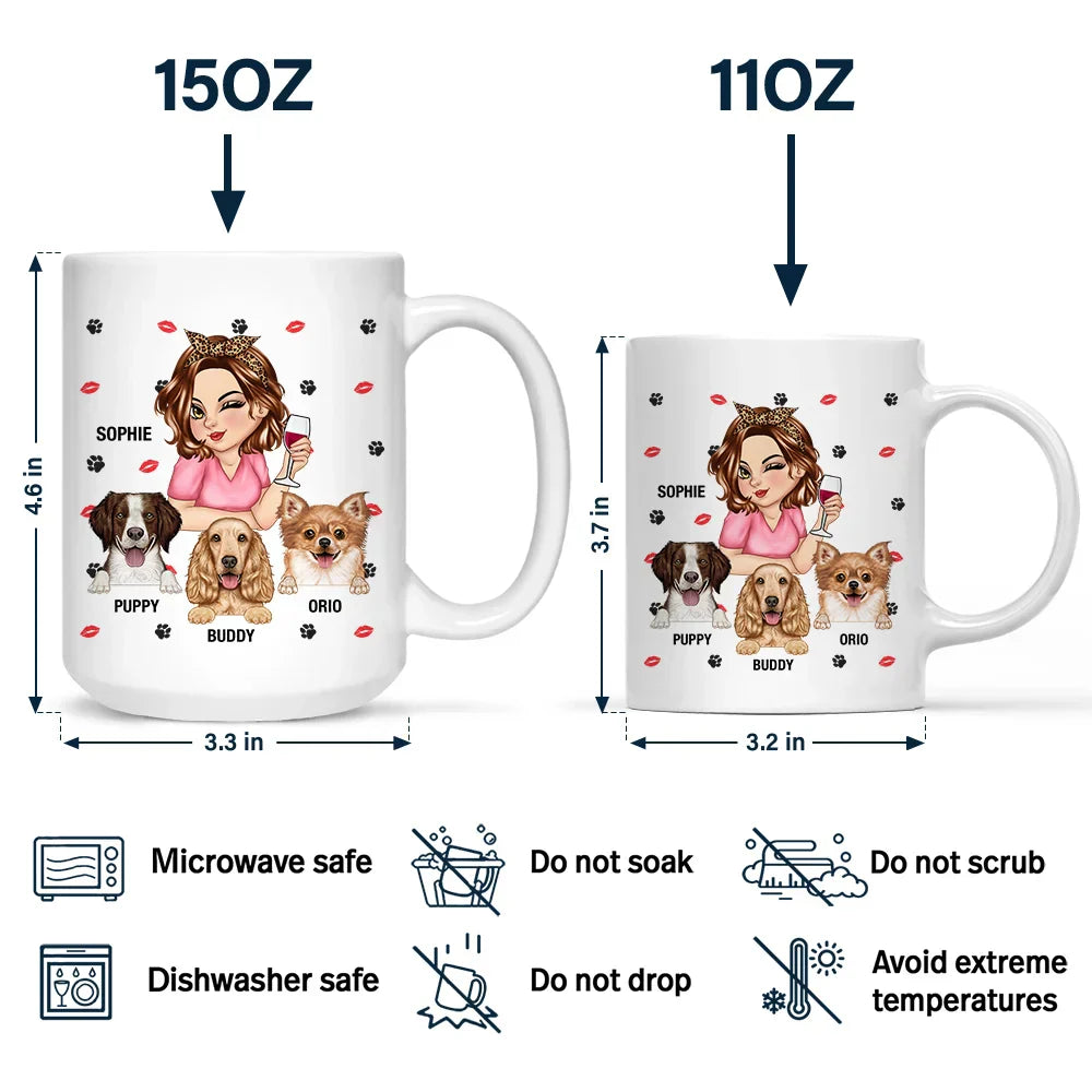 Custom Dog Mom Ceramic Mug - Personalized Two-Tone Cup for Dog Lovers