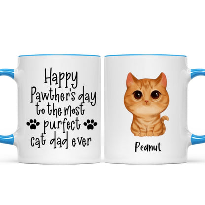 Watercolor Cute Cats Happy Pawther's Day Most Purfect Cat Dad Father's Day Gift Personalized Mug