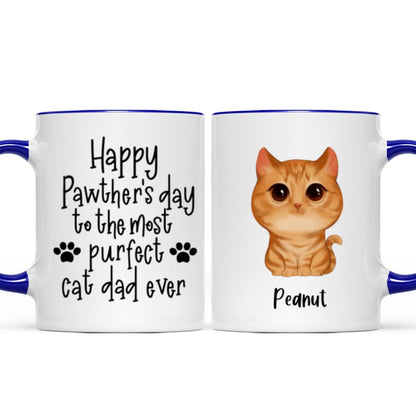 Watercolor Cute Cats Happy Pawther's Day Most Purfect Cat Dad Father's Day Gift Personalized Mug