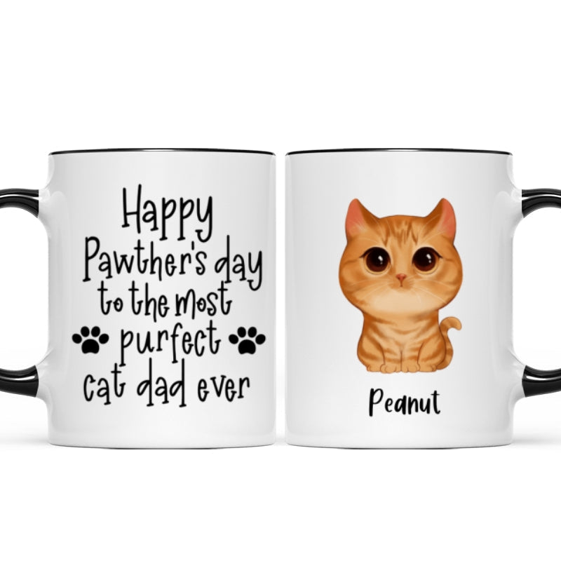 Watercolor Cute Cats Happy Pawther's Day Most Purfect Cat Dad Father's Day Gift Personalized Mug
