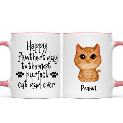 Watercolor Cute Cats Happy Pawther's Day Most Purfect Cat Dad Father's Day Gift Personalized Mug