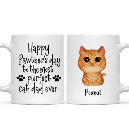 Watercolor Cute Cats Happy Pawther's Day Most Purfect Cat Dad Father's Day Gift Personalized Mug