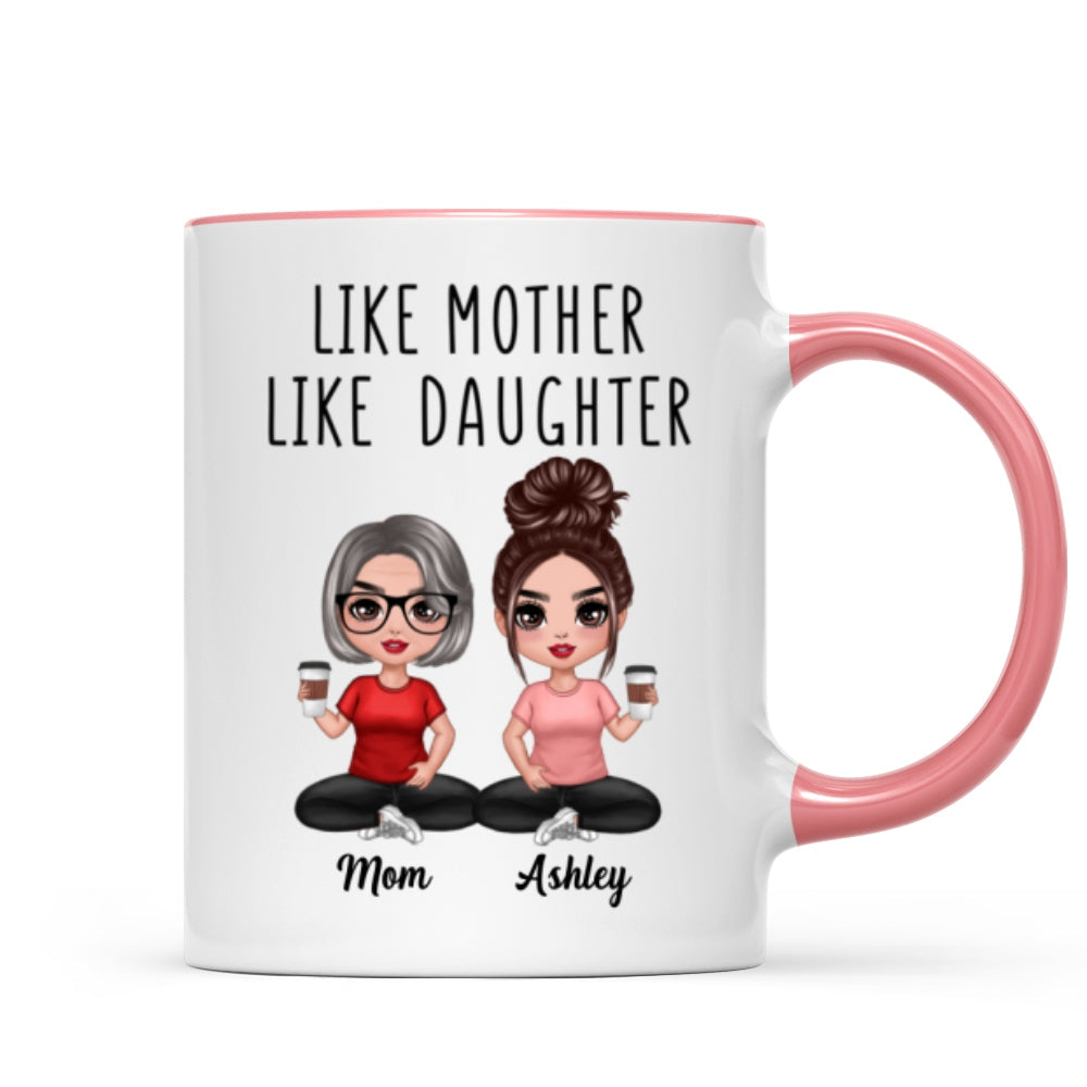 Like Mother Like Daughters Doll Mom And Daughters Sitting Gift For Mom Daughters Personalized Mug