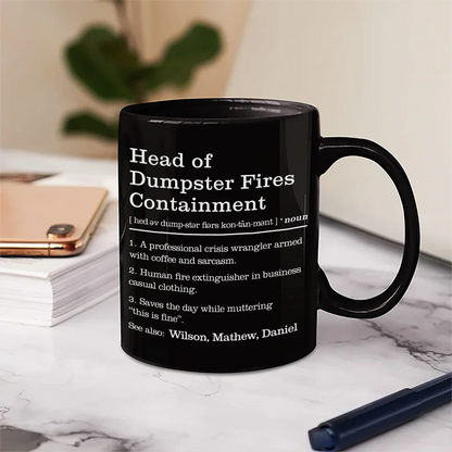 Dumpster Fire Response Team Definition - Personalized Mug