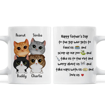 Watercolor Cute Cats Happy Father's Day To The Guy Gift For Cat Dad Personalized Mug