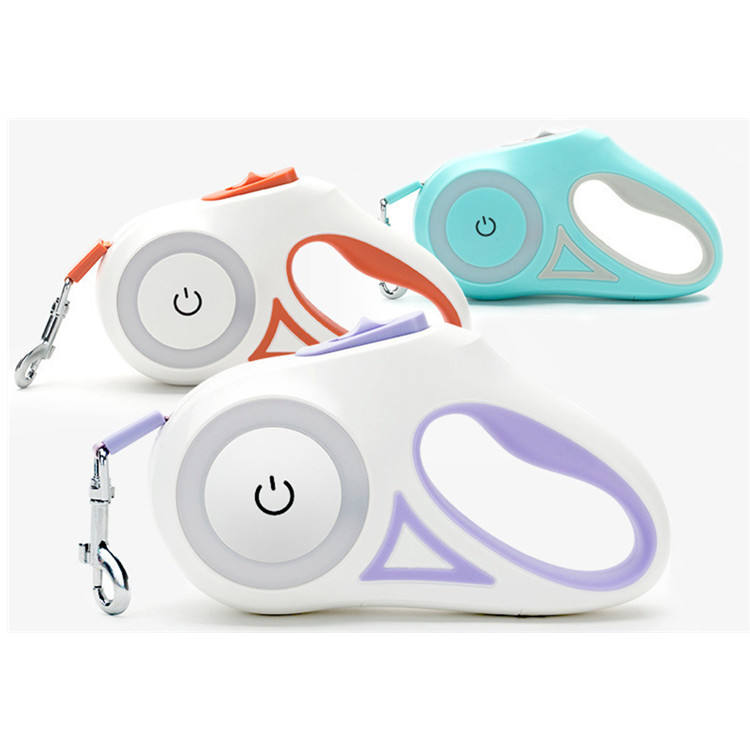 Glowing Retractable Dog Leash And Flashlight