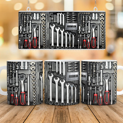 Tool Box Mechanic Personalized Mug, Father's Day, Gifts for Men, Toolkit