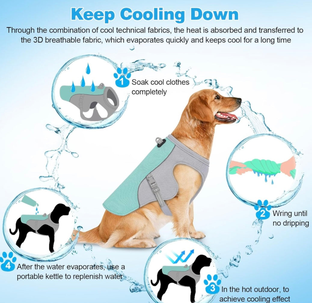 Summer Dog Cooling Vest Harness Reflective