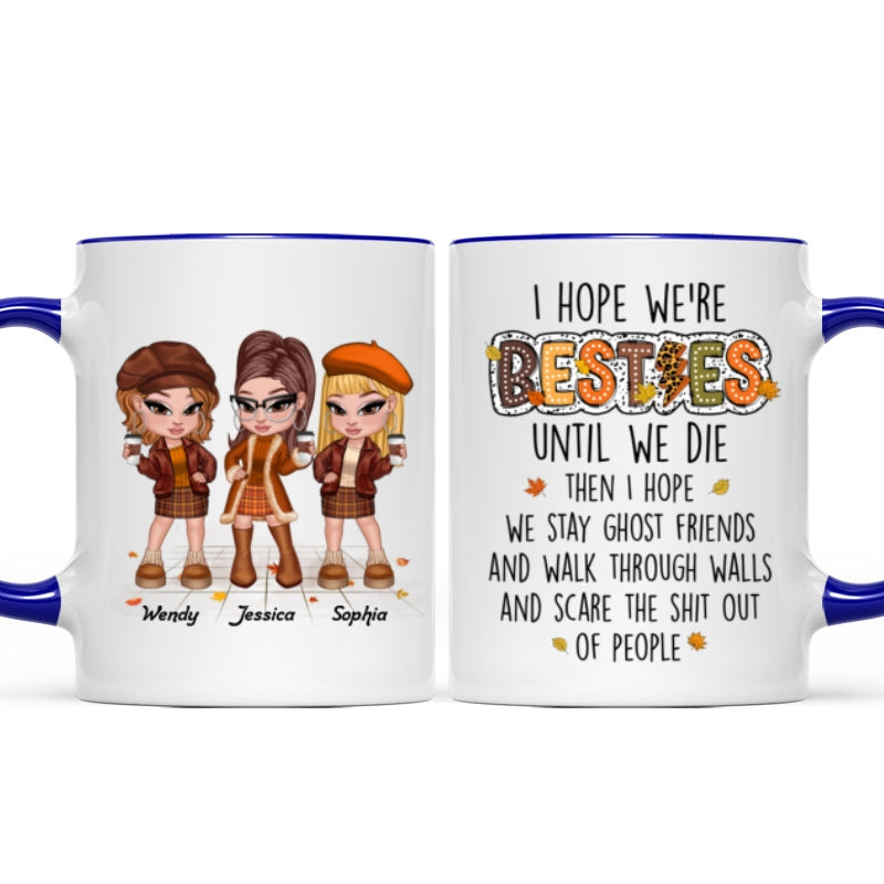 We're Besties Sisters Until We Die Personalized Mug, Fall Season Gift