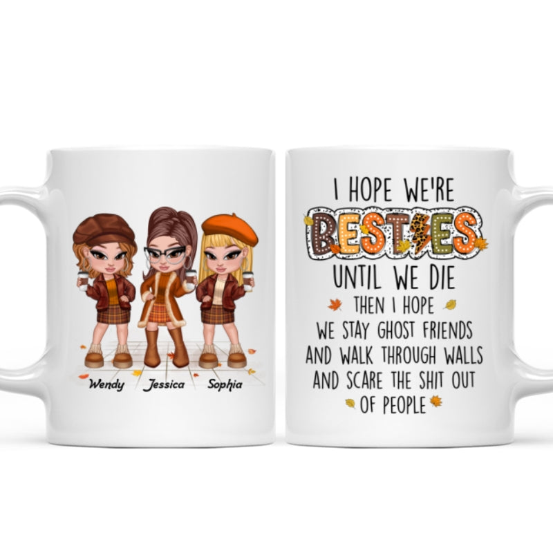 We're Besties Sisters Until We Die Personalized Mug, Fall Season Gift