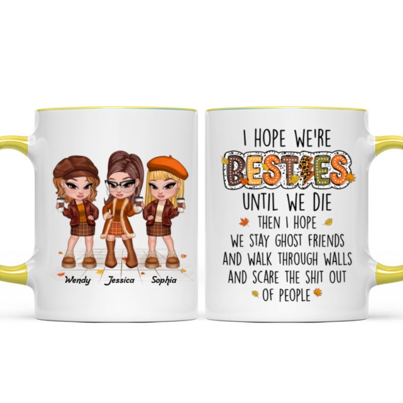 We're Besties Sisters Until We Die Personalized Mug, Fall Season Gift