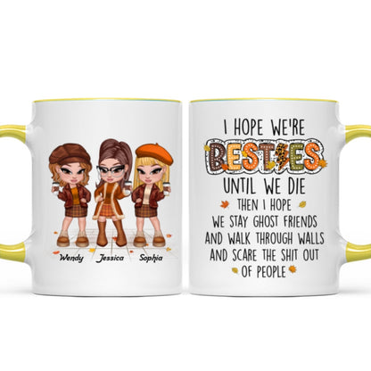 We're Besties Sisters Until We Die Personalized Mug, Fall Season Gift