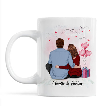 Sitting Back View Couple I Met You I Love You I'm Keeping You Personalized Mug