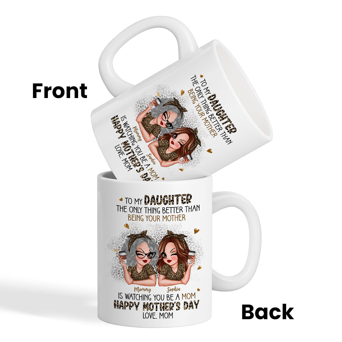 Leopard Pattern To My Daughter From Mom Happy Mother's Day Personalized Mug, Gift For Daughter