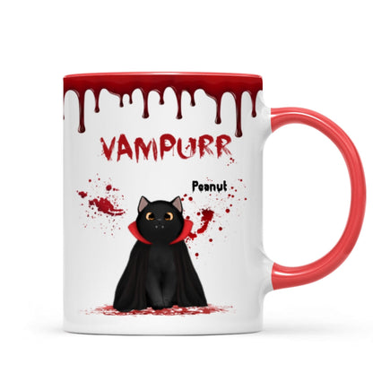 Halloween Spooky Fluffy Cat Sitting Gift For Cat Lover Personalized Mug