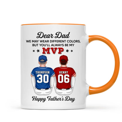 You'll Always Be My MVP Divided Funny Gift For Baseball Dad Personalized Mug