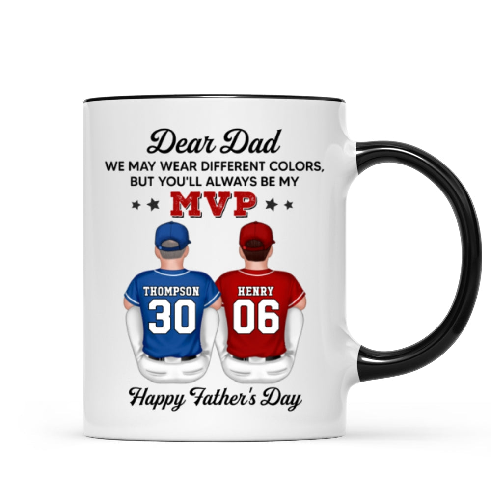 You'll Always Be My MVP Divided Funny Gift For Baseball Dad Personalized Mug