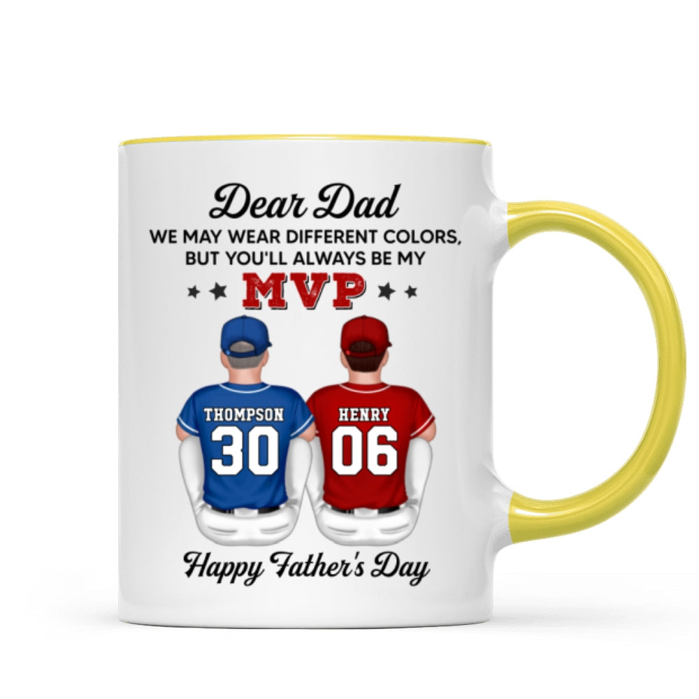 You'll Always Be My MVP Divided Funny Gift For Baseball Dad Personalized Mug