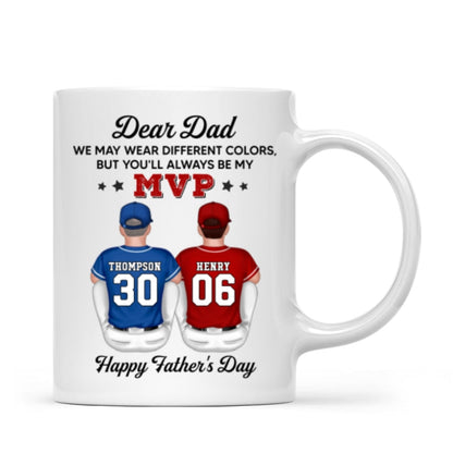 You'll Always Be My MVP Divided Funny Gift For Baseball Dad Personalized Mug