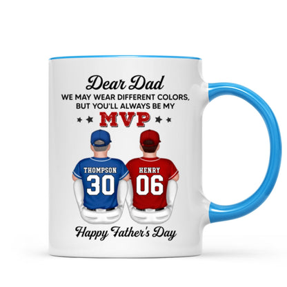 You'll Always Be My MVP Divided Funny Gift For Baseball Dad Personalized Mug