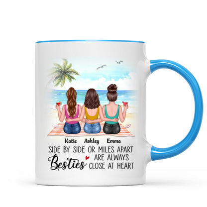 Besties At Heart Besties Sisters Back View Personalized Mug