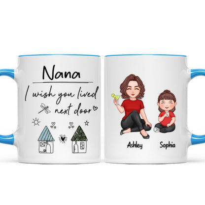 Wish You Lived Next Door Grandma & Grandkids Personalized Mug