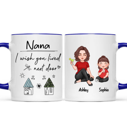 Wish You Lived Next Door Grandma & Grandkids Personalized Mug