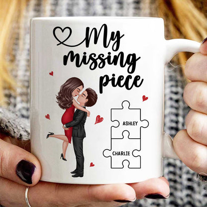 My Missing Piece Couple Hugging Kissing Valentine's Day Gift For Her Gift For Him Personalized Mug