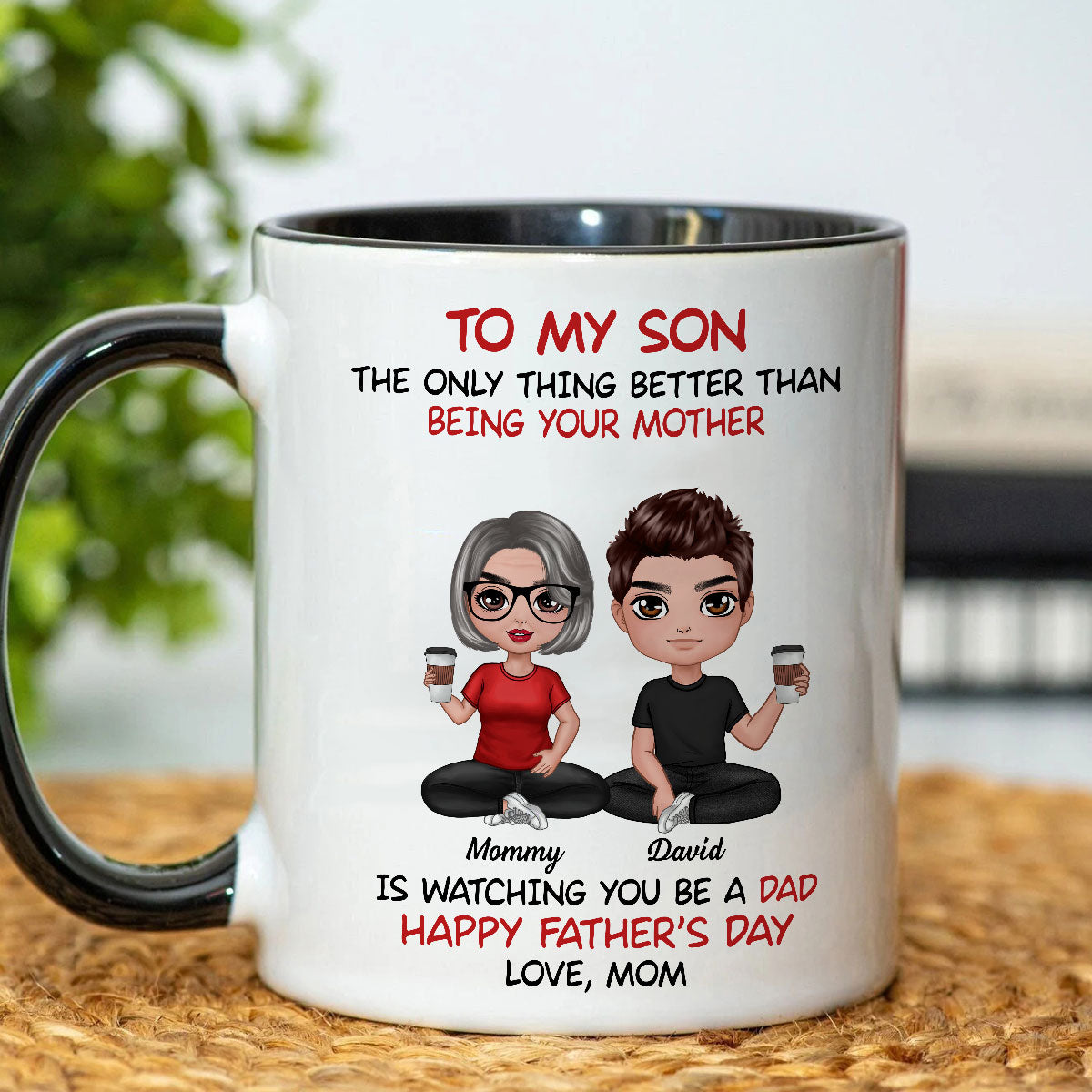 Heartfelt Tribute From Mom To Son Personalized Ceramic Mug, Father's Day Gift For Son