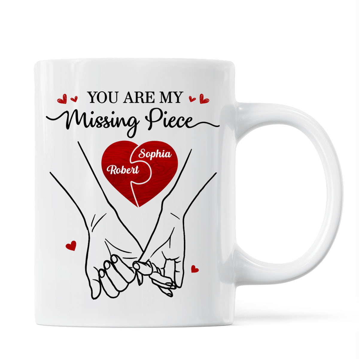 You Are My Missing Piece Couple Hands Outline Anniversary Gift Gift Personalized Mug