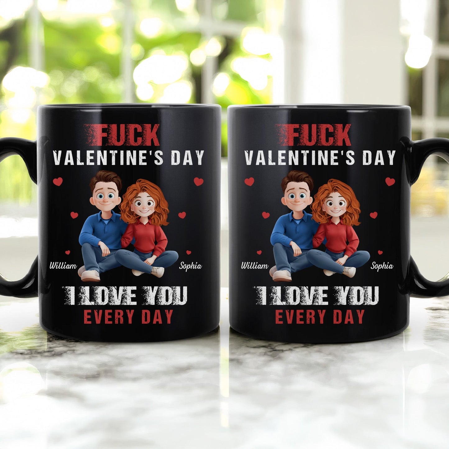 F Valentine's Day I Love You Every Day New Version Gift For Him, Her - Personalized Mug