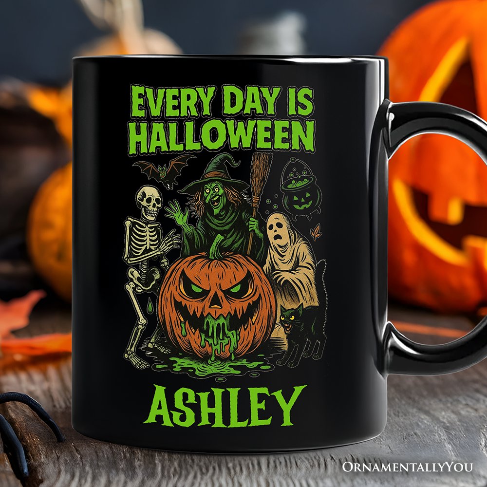 Every Day Is Halloween Personalized Mug, Funny Spooky Season Gift with Custom Name