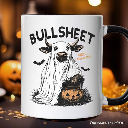 Bullsheet Halloween Bull Personalized Mug, Hilarious Cow Gift with Custom Name