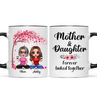 Doll Mom And Daughters Sitting Under Tree Personalized Mug
