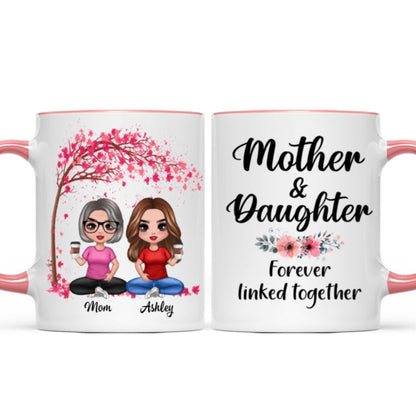 Doll Mom And Daughters Sitting Under Tree Personalized Mug