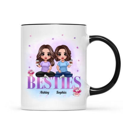 Doll Besties Sitting On Word Gift For Best Friends Personalized Mug