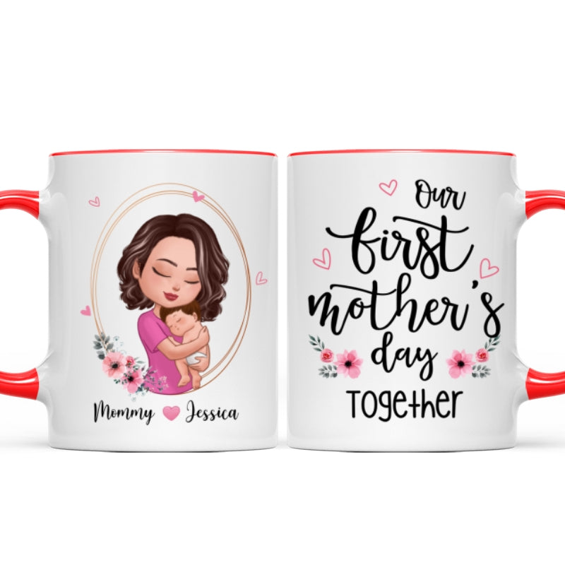 Doll Mom Holding Baby Our First Mother's Day Together Personalized Mug