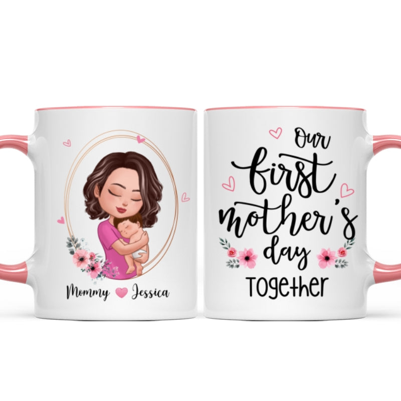 Doll Mom Holding Baby Our First Mother's Day Together Personalized Mug