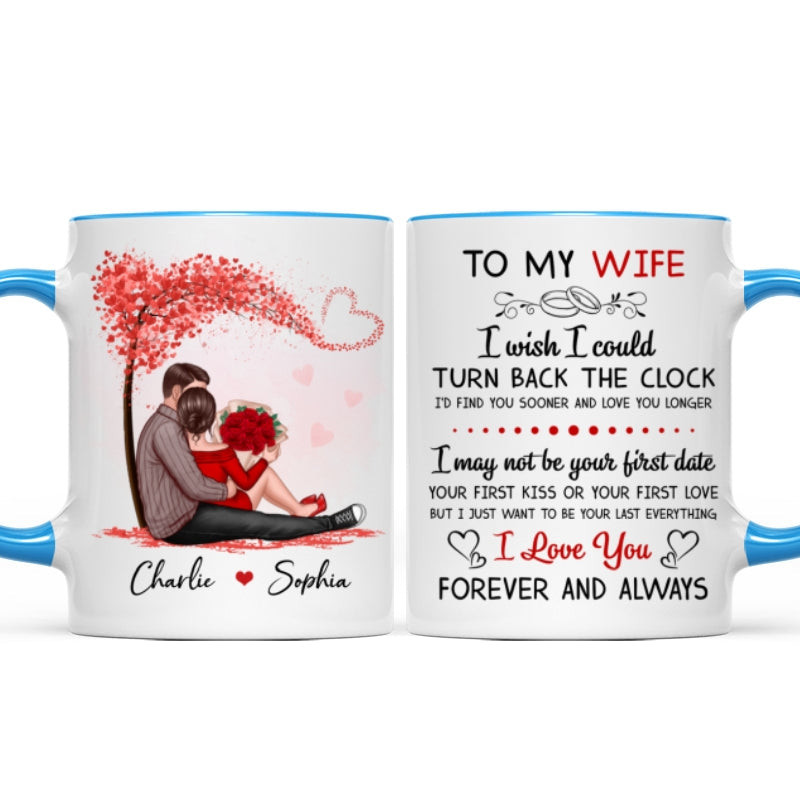 To My Husband Wife Couple Sitting Personalized Mug - Valentine's Day Gift - Anniversary Gift
