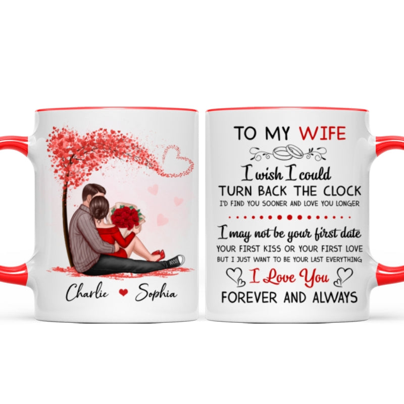 To My Husband Wife Couple Sitting Personalized Mug - Valentine's Day Gift - Anniversary Gift
