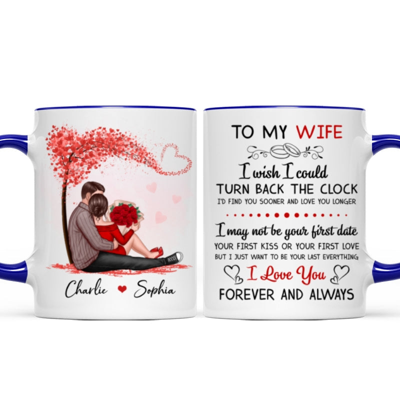 To My Husband Wife Couple Sitting Personalized Mug - Valentine's Day Gift - Anniversary Gift