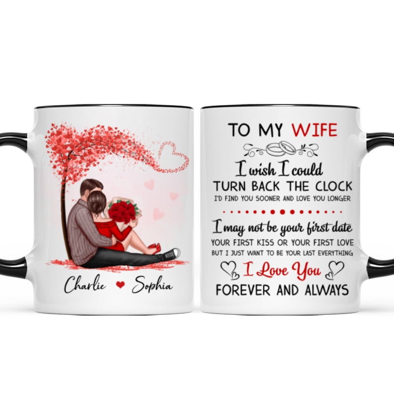 To My Husband Wife Couple Sitting Personalized Mug - Valentine's Day Gift - Anniversary Gift