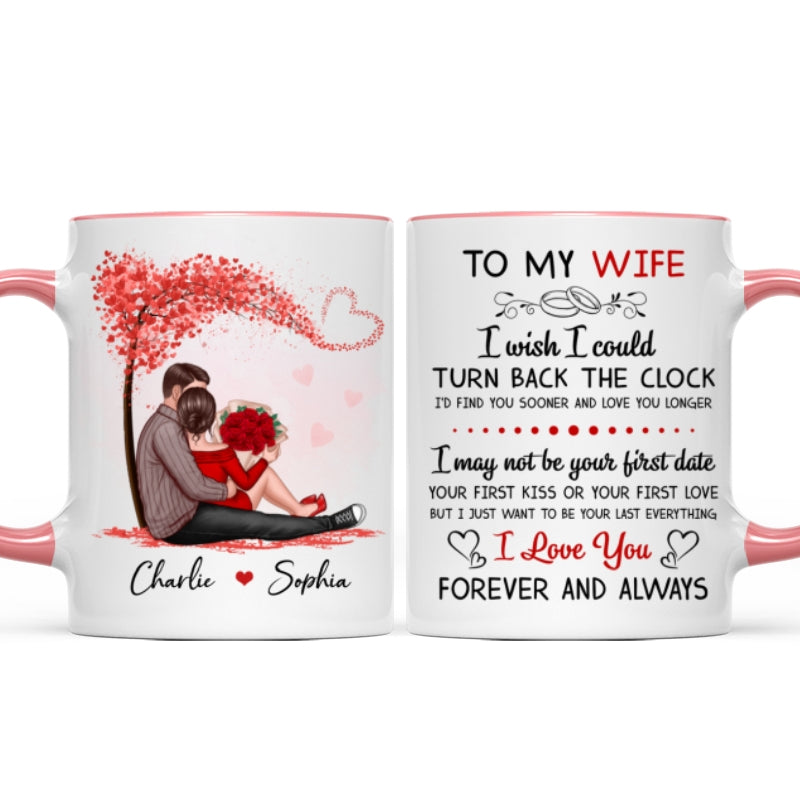 To My Husband Wife Couple Sitting Personalized Mug - Valentine's Day Gift - Anniversary Gift