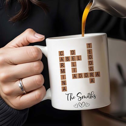 Create Your Own Family Name Scrabble Puzzle - Personalized Custom Coffee Mug - FAM206_MG