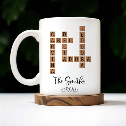 Create Your Own Family Name Scrabble Puzzle - Personalized Custom Coffee Mug - FAM206_MG