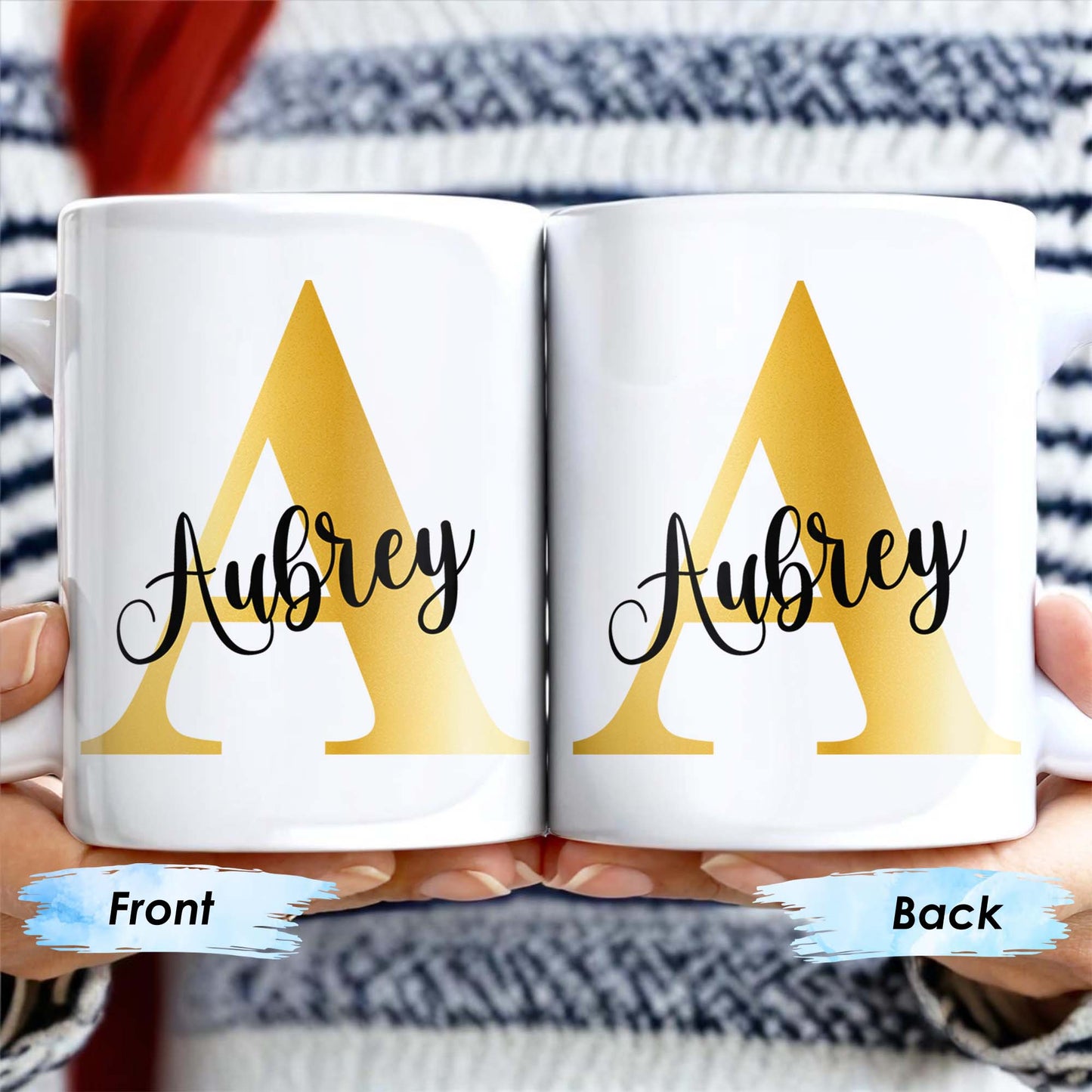 Make Every Sip Shine Like Gold Featuring Initial Letter - Personalized Custom Coffee Mug - FAM230_MG