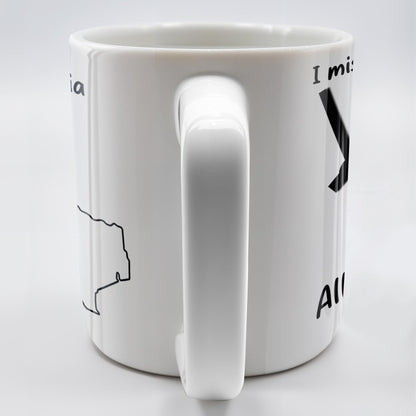 I Miss You All The Time Heart And Map Design - Personalized Custom Coffee Mug - FAM246_MG