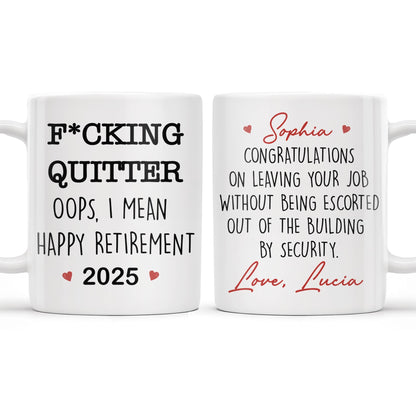 Happy Retirement - Gift For Coworkers, Work Friends, Colleagues - Personalized Custom Coffee Mug - FAM304_MG