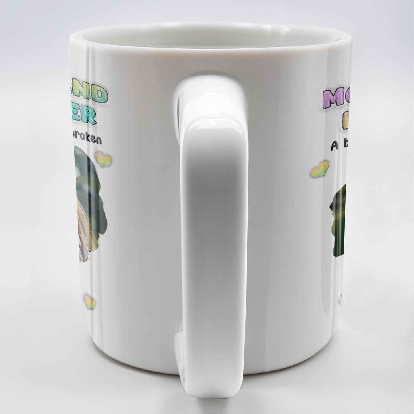 Mother And Daughter, A Bond That Can't Be Broken, Hearts and Photo - Personalized Custom Coffee Mug - FAM315_MG