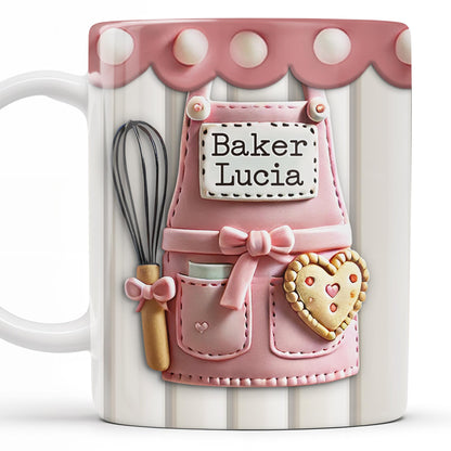 Baking Apron And Heart Cookie - Personalized Custom Coffee Mug - FAM320_MG